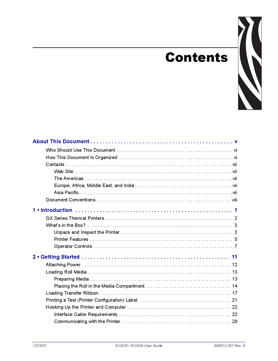 Zebra Technologies GX420T User Manual | Page 9 / 108