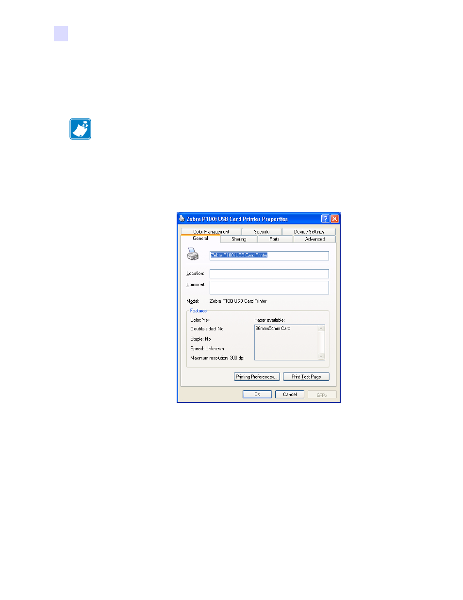 Setting printer driver options | Zebra Technologies P100iTM User Manual | Page 26 / 76