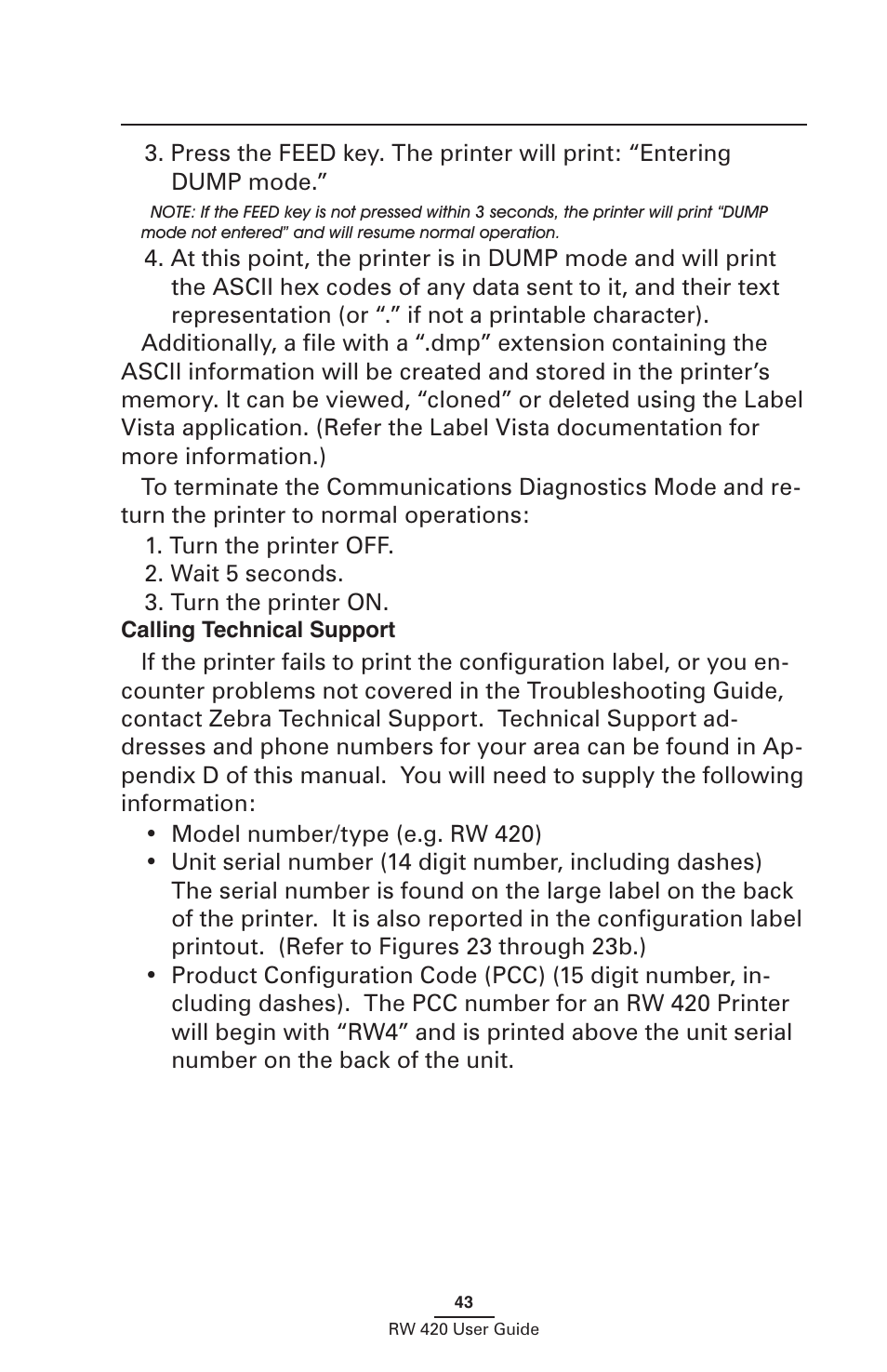 Calling technical support | Zebra Technologies LI 72 User Manual | Page 43 / 62