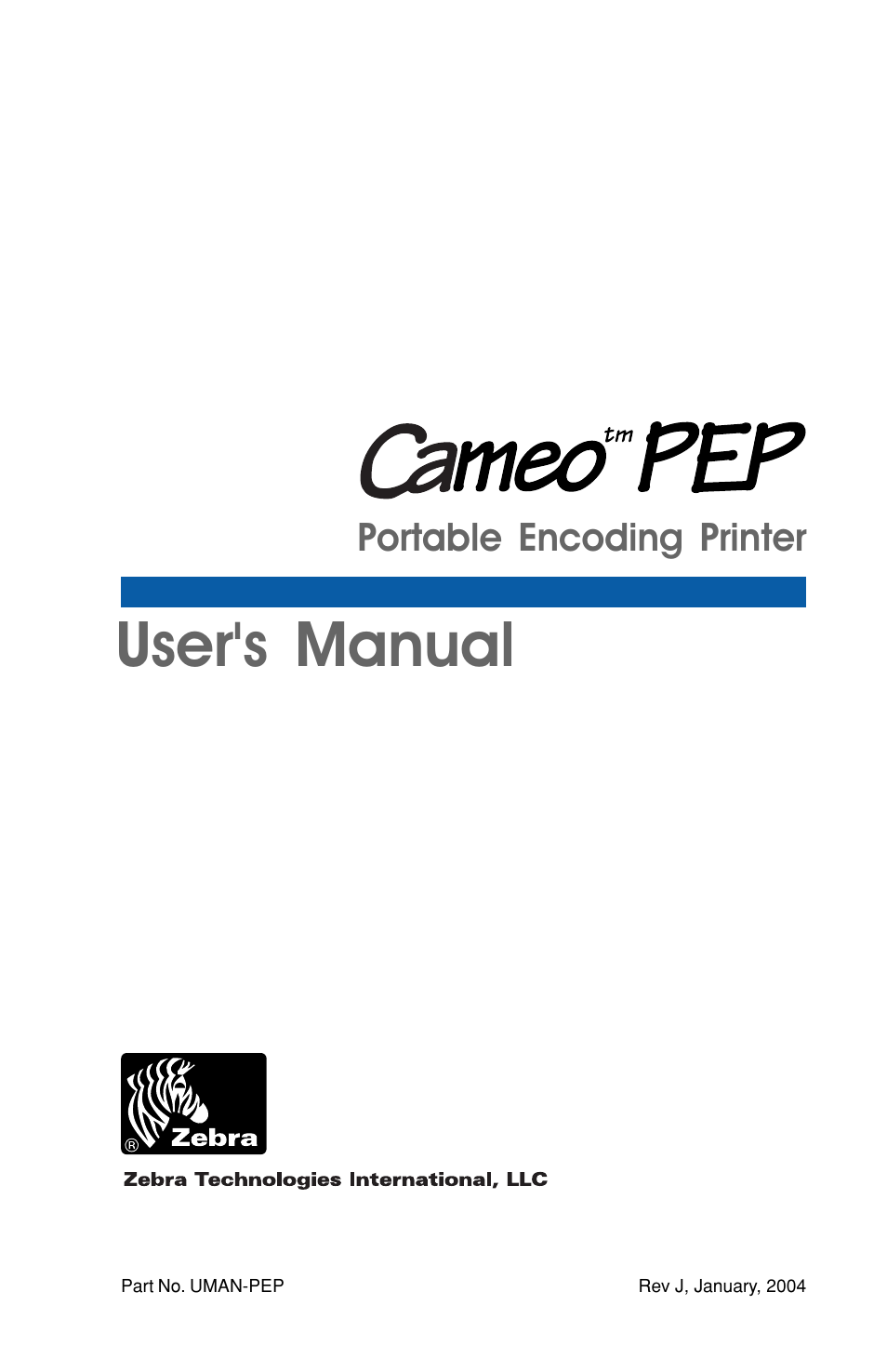 Zebra Technologies Cameo Portable Encoding Printer User Manual | 30 pages
