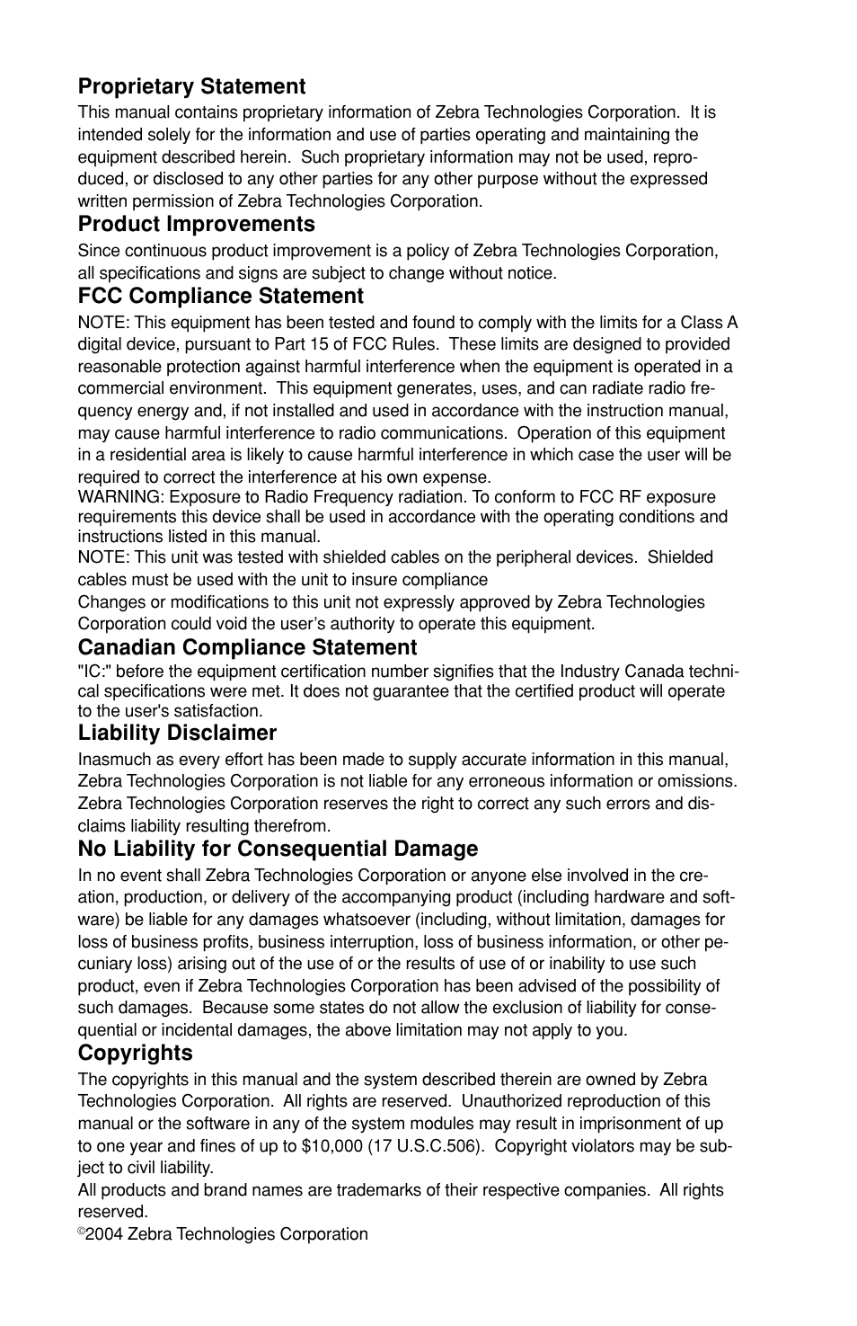 Zebra Technologies Cameo Portable Encoding Printer User Manual | Page 2 / 30
