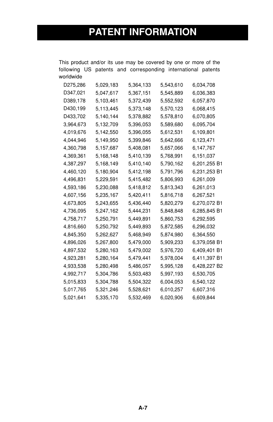 Patent information | Zebra Technologies Cameo Portable Encoding Printer User Manual | Page 29 / 30