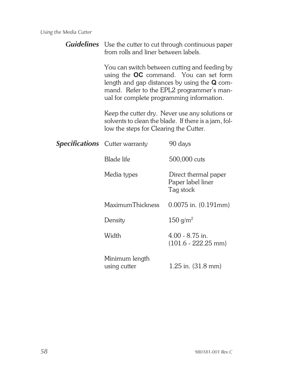 Zebra Technologies Strata Thermal Printers User Manual | Page 66 / 70