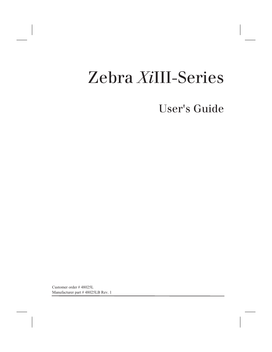 Zebra Technologies XiIII User Manual | 108 pages