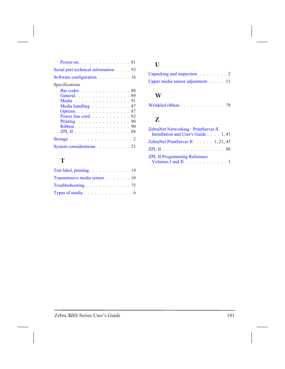 Zebra Technologies XiIII User Manual | Page 107 / 108