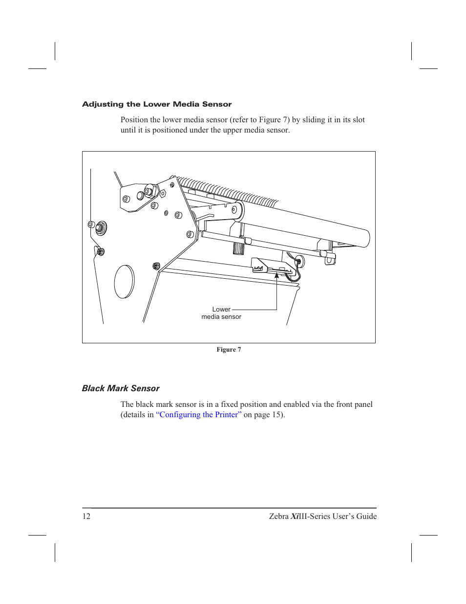 Black mark sensor 12, Black mark sensor | Zebra Technologies XiIII User Manual | Page 18 / 108