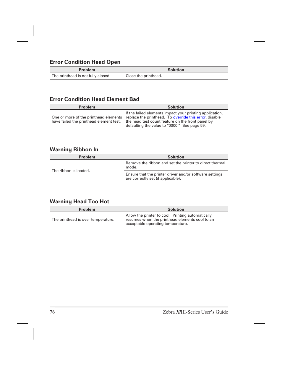 Zebra Technologies XiIII User Manual | Page 82 / 108