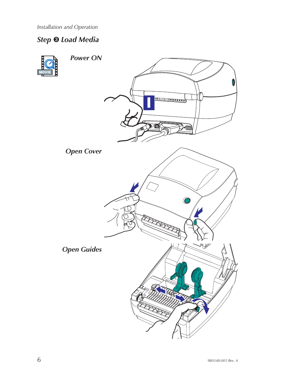 Load media, Step ➌ load media | Zebra Technologies 2844 User Manual | Page 12 / 38