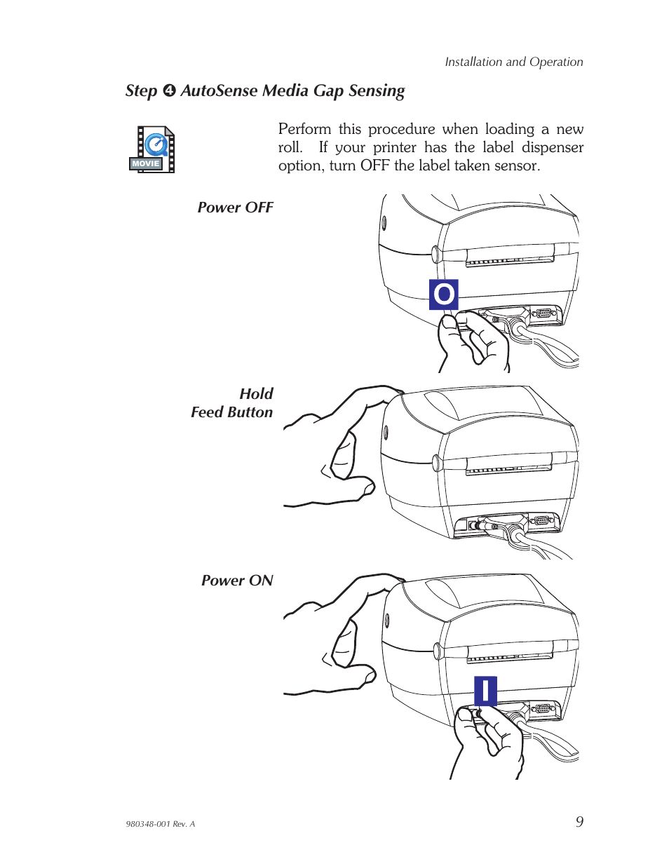 Autosense media gap, Step ➍ autosense media gap sensing | Zebra Technologies 2844 User Manual | Page 15 / 38