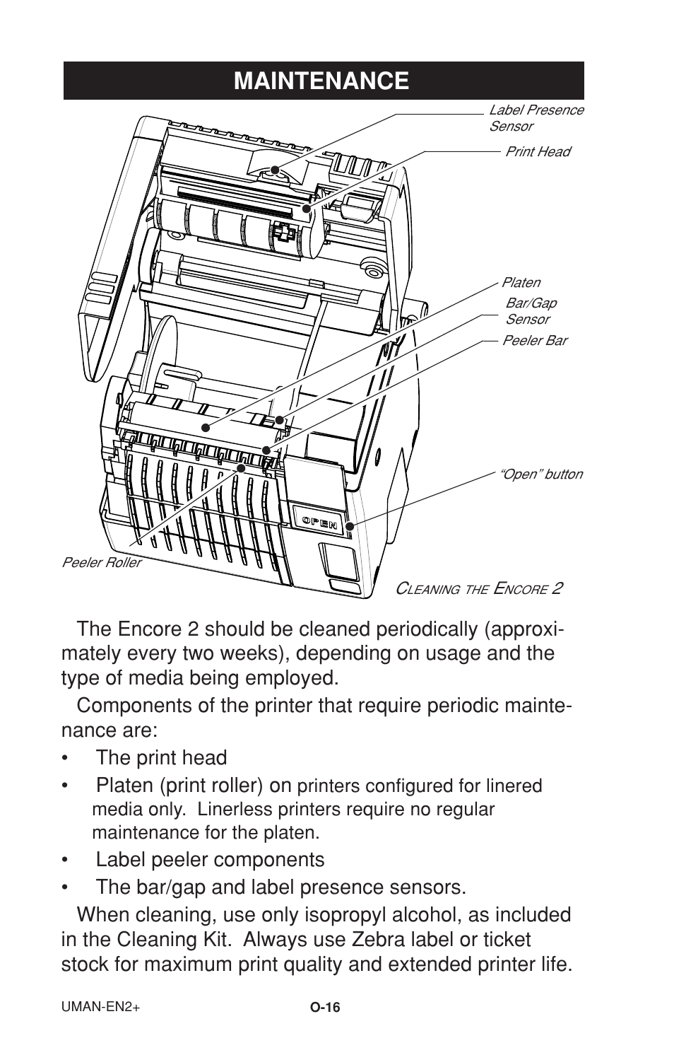 Maintenance | Zebra Technologies 2 User Manual | Page 22 / 40