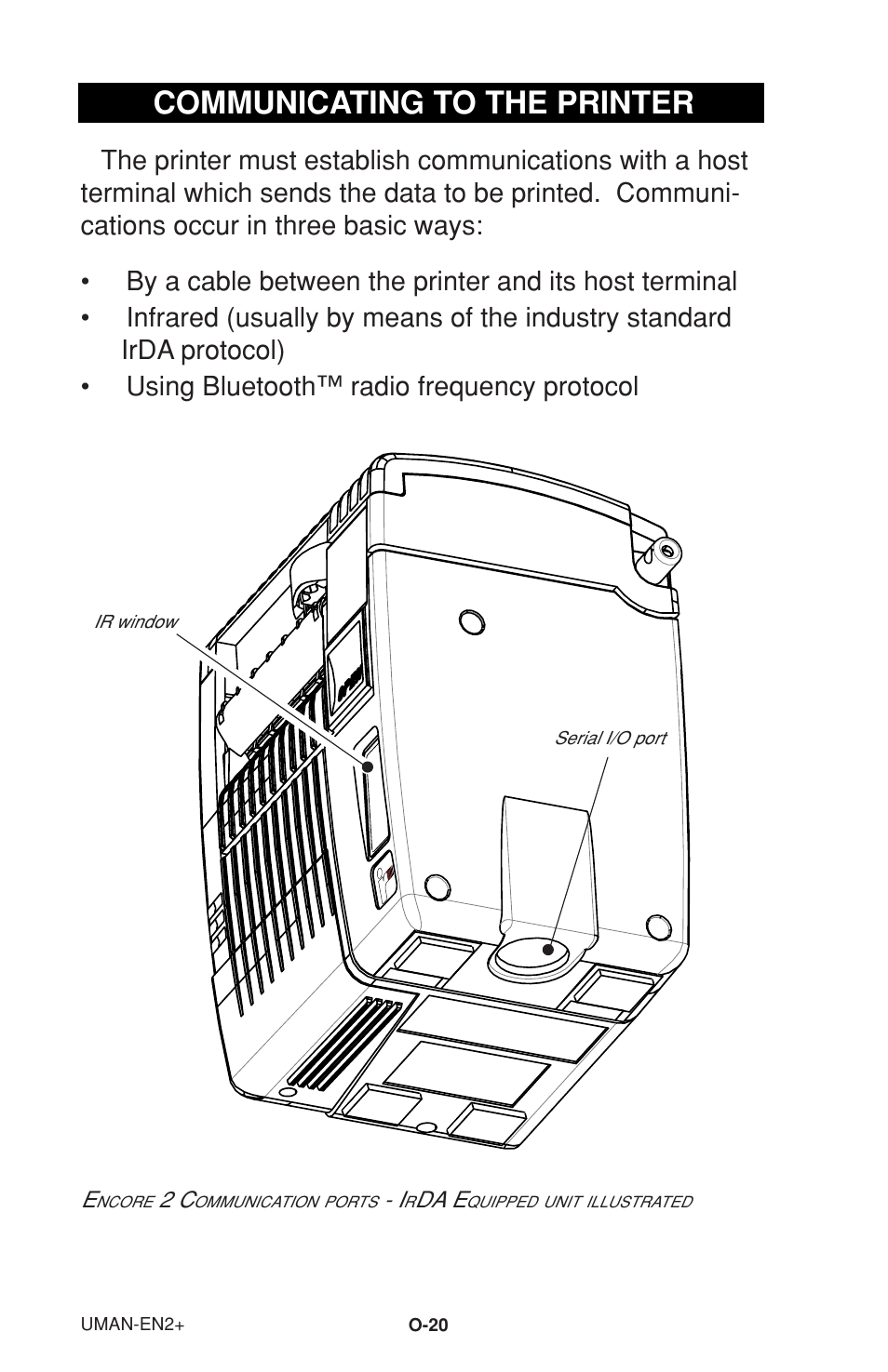 Communicating to the printer, Cable communications | Zebra Technologies 2 User Manual | Page 26 / 40