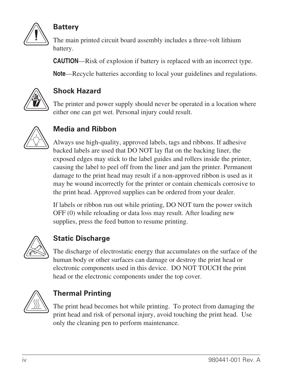 Zebra Technologies TLP 3844-Z User Manual | Page 4 / 68