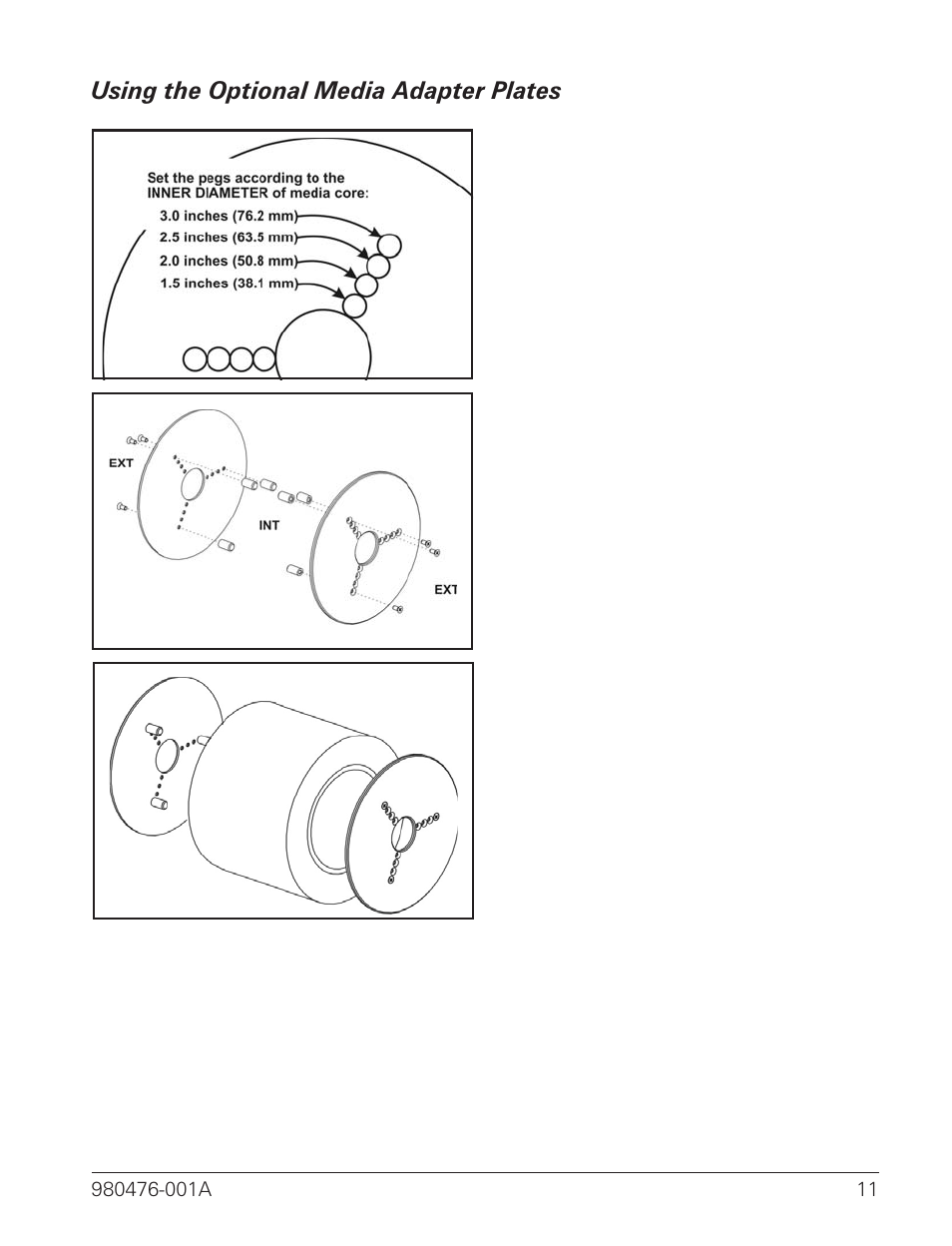 Using the optional media adapter plates 11 | Zebra Technologies R2844-Z User Manual | Page 19 / 86