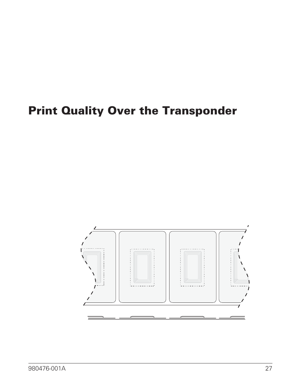Print quality over the transponder 27, Print quality over the transponder | Zebra Technologies R2844-Z User Manual | Page 35 / 86