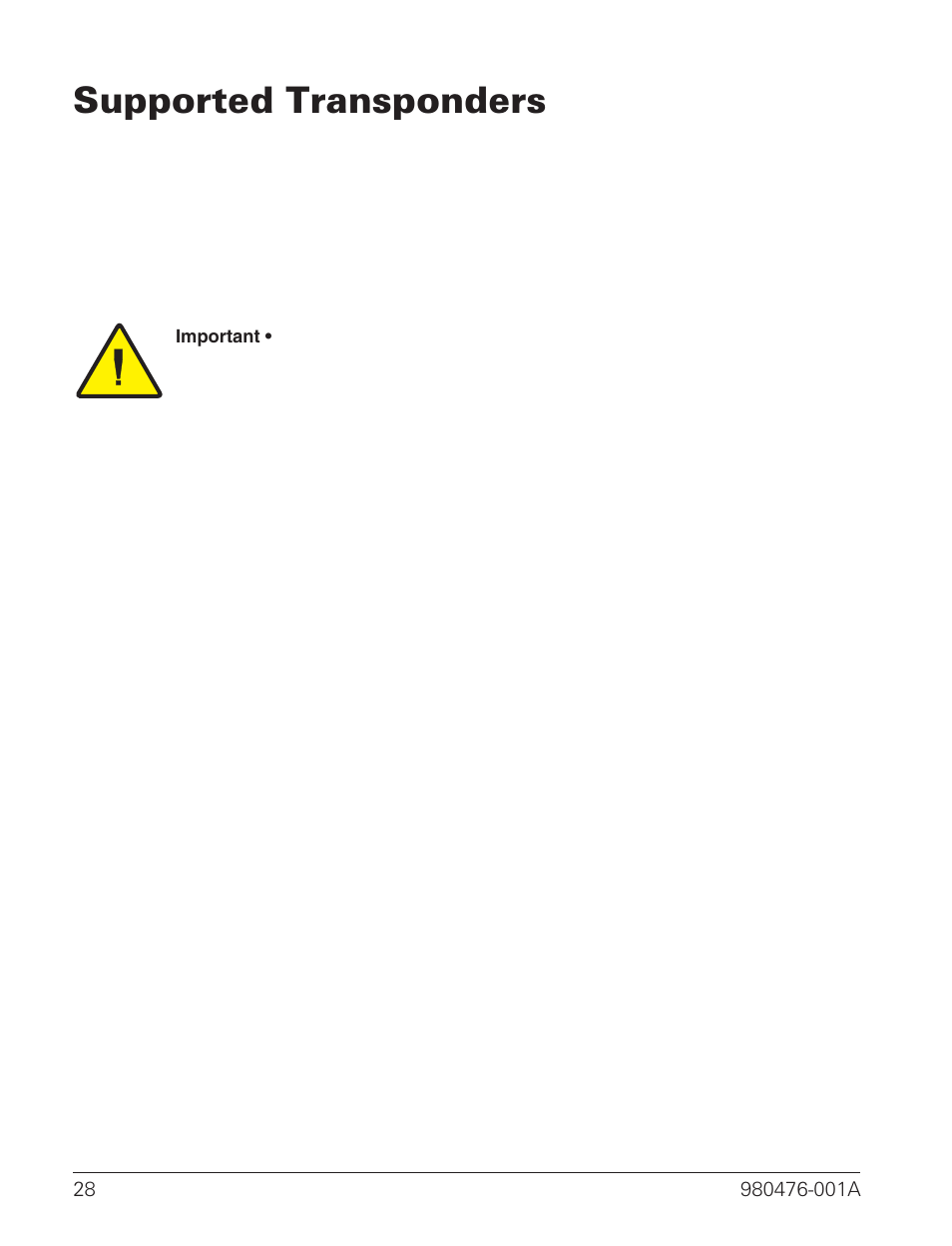 Supported transponders 28, Supported transponders | Zebra Technologies R2844-Z User Manual | Page 36 / 86