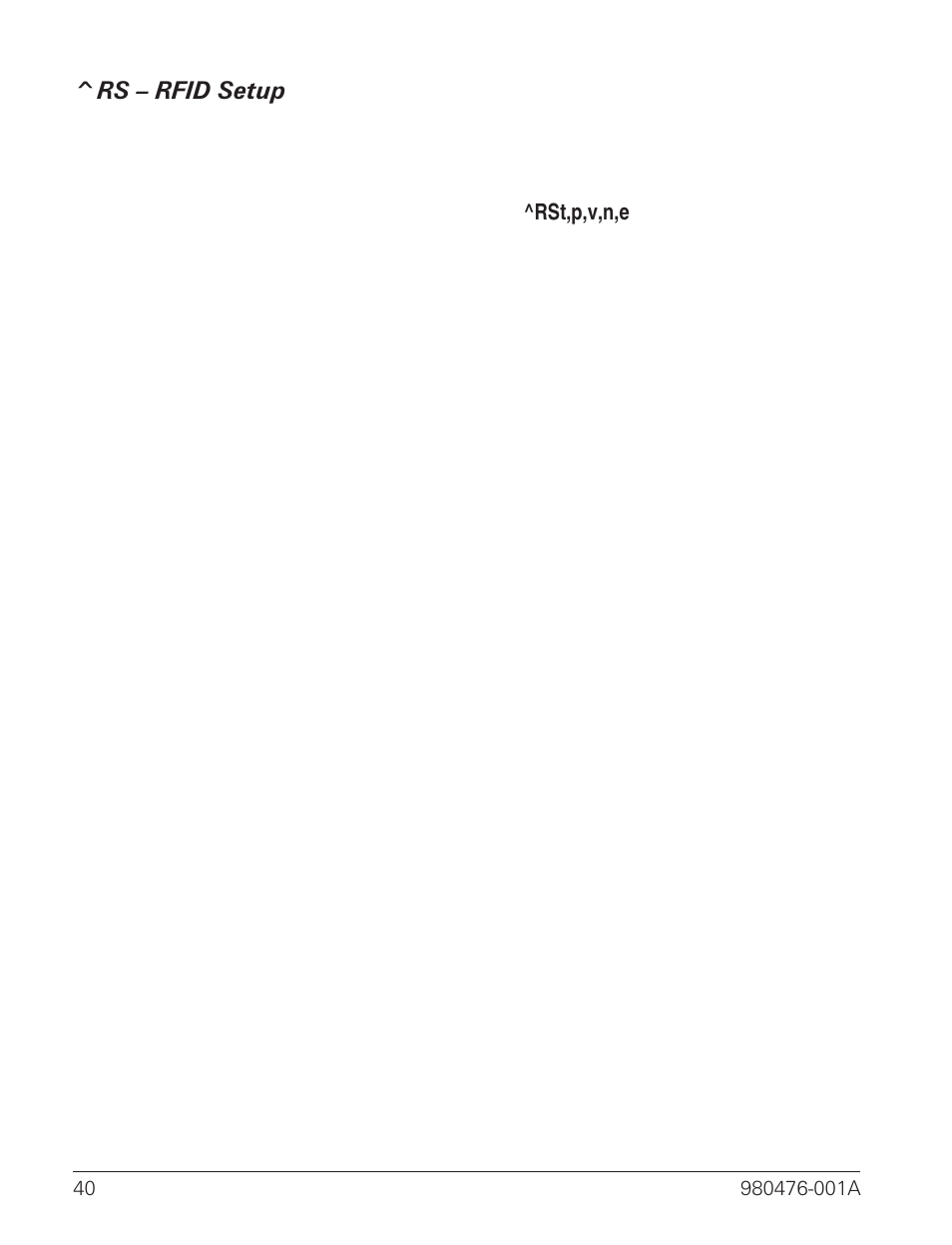 Rs – rfid setup 40 | Zebra Technologies R2844-Z User Manual | Page 48 / 86