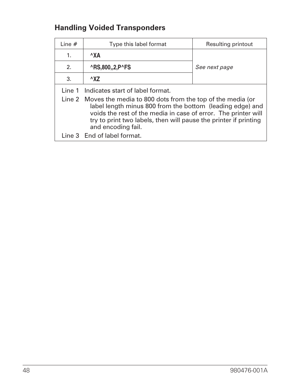 Handling voided transponders | Zebra Technologies R2844-Z User Manual | Page 56 / 86