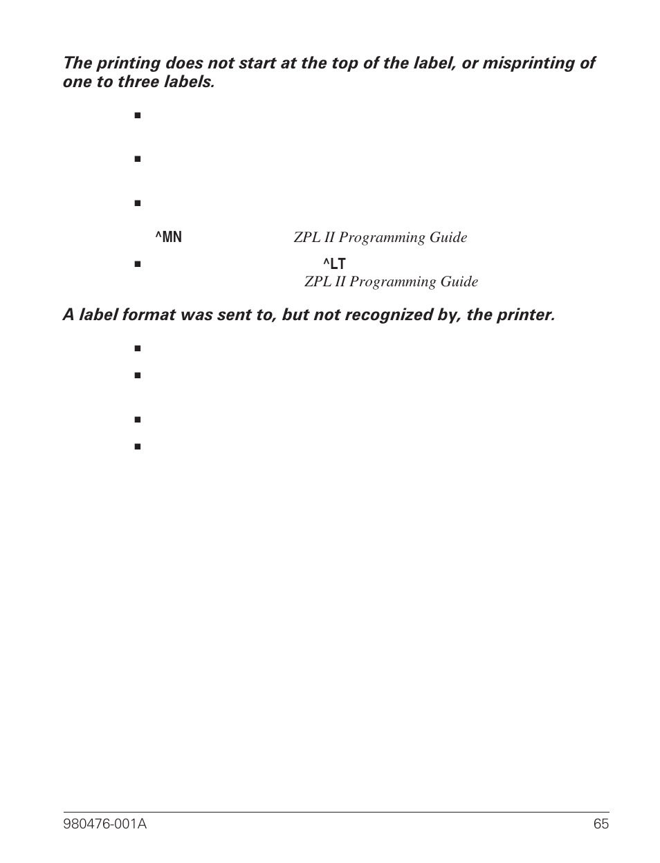 Zebra Technologies R2844-Z User Manual | Page 73 / 86