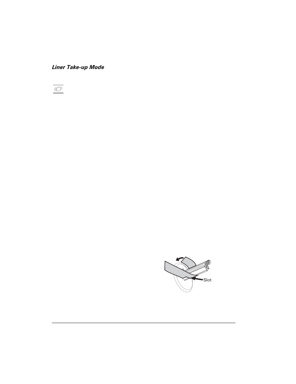 Liner take-up mode | Zebra Technologies Z6M User Manual | Page 34 / 112