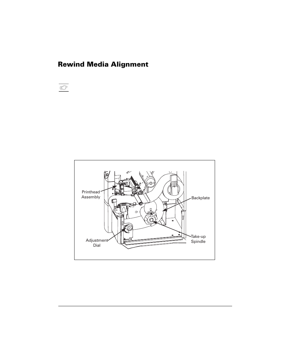 Rewind media alignment, 5hzlqg 0hgld $oljqphqw | Zebra Technologies Z6M User Manual | Page 75 / 112