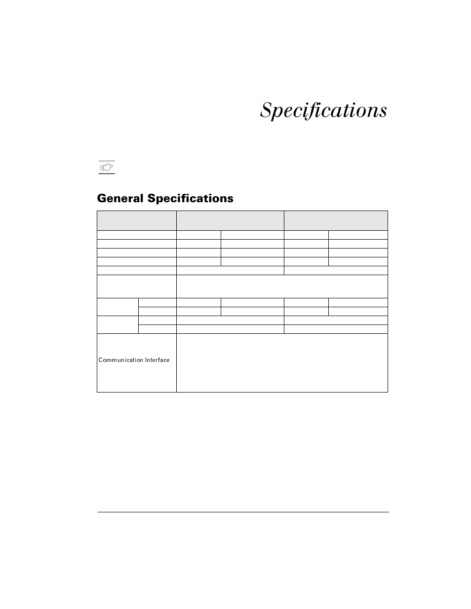 Specifications, General specifications, 0®lyyyaпж | Hqhudo 6shflilfdwlrqv | Zebra Technologies Z6M User Manual | Page 89 / 112
