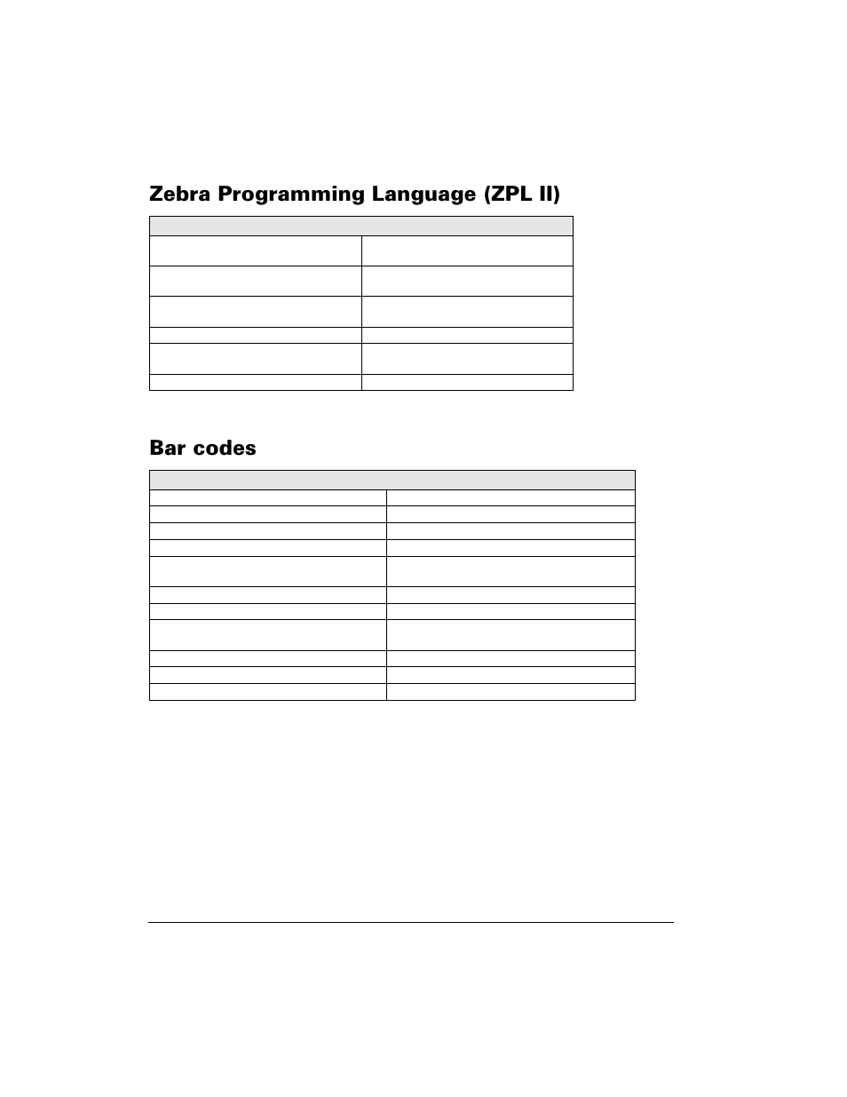 Zebra programming language (zpl ii), Bar codes, Zebra programming language (zpl ii) bar codes | Heud 3urjudpplqj /dqjxdjh =3/ ,, %du frghv | Zebra Technologies Z6M User Manual | Page 92 / 112