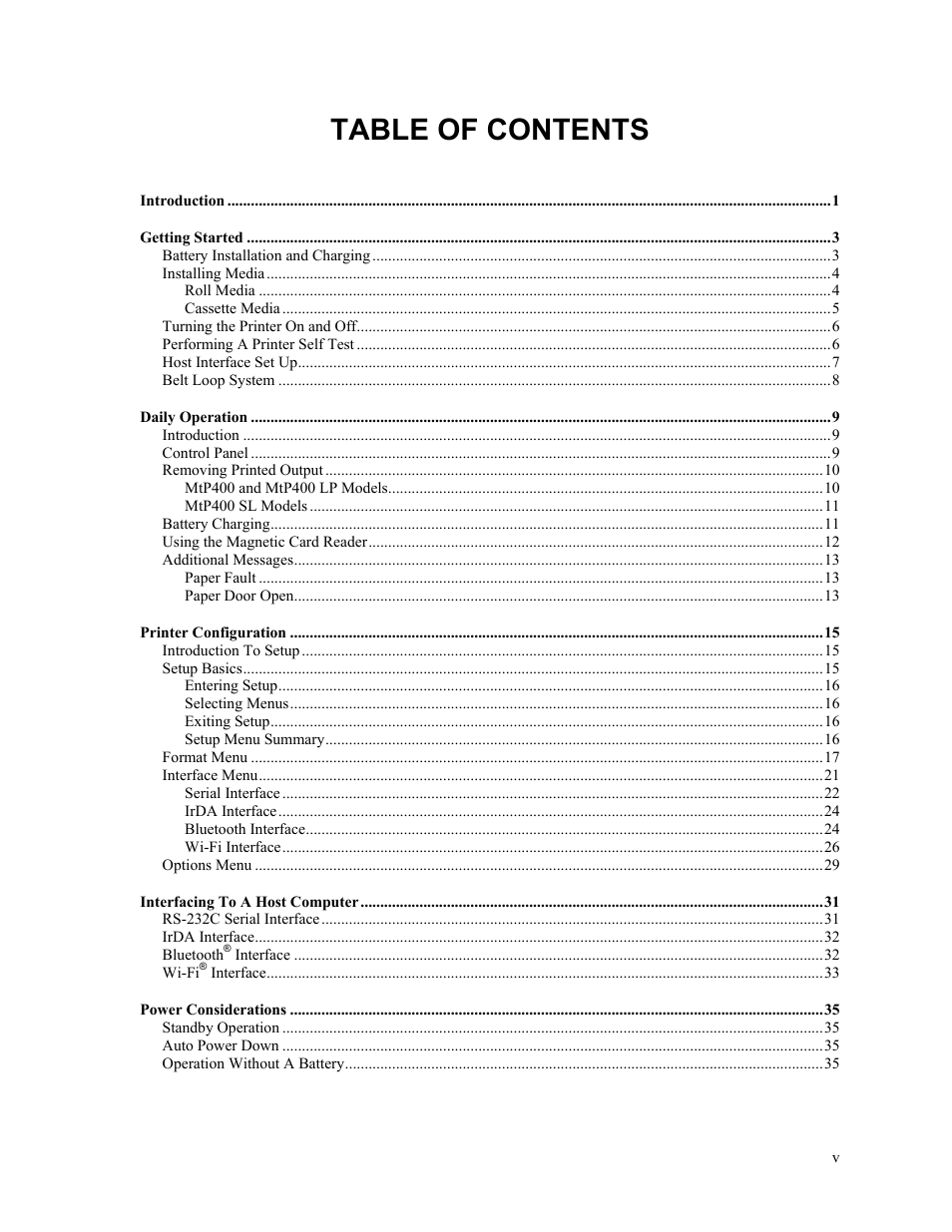 Zebra Technologies MtP400 User Manual | Page 5 / 63