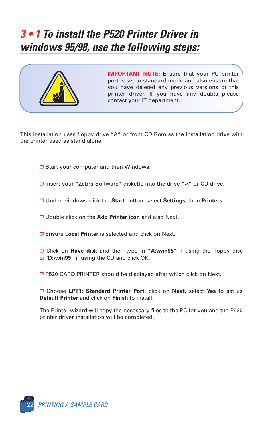 Zebra Technologies P520 User Manual | Page 32 / 64