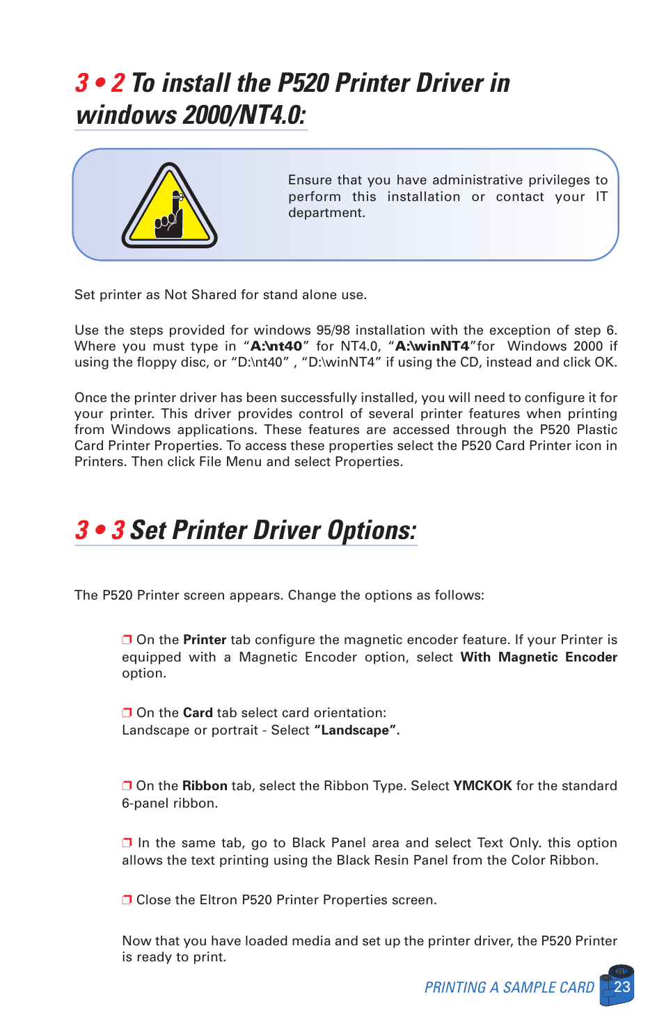 3 • 3 set printer driver options | Zebra Technologies P520 User Manual | Page 33 / 64