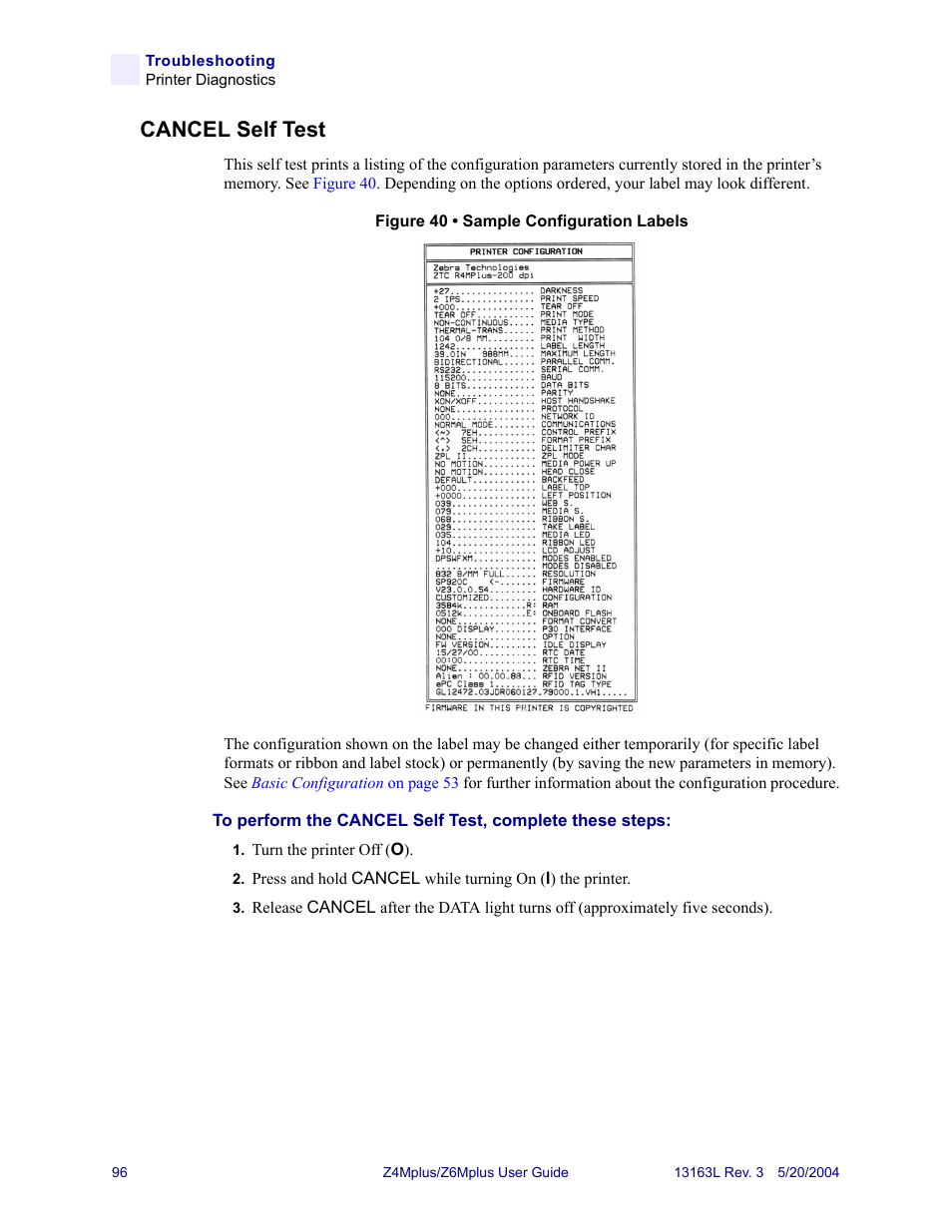 Cancel self test | Zebra Technologies Z6Mplus User Manual | Page 114 / 142