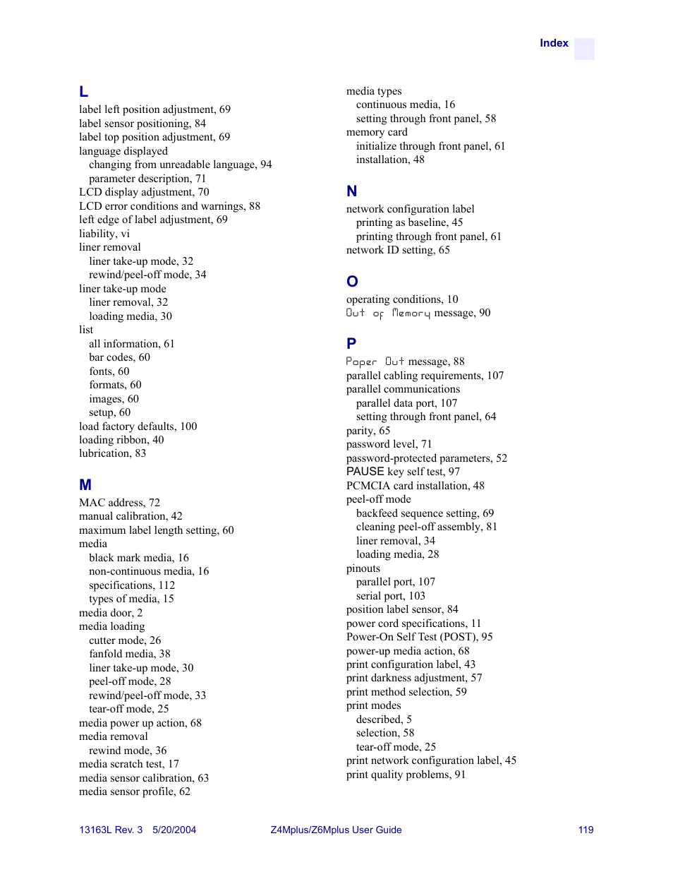Zebra Technologies Z6Mplus User Manual | Page 137 / 142
