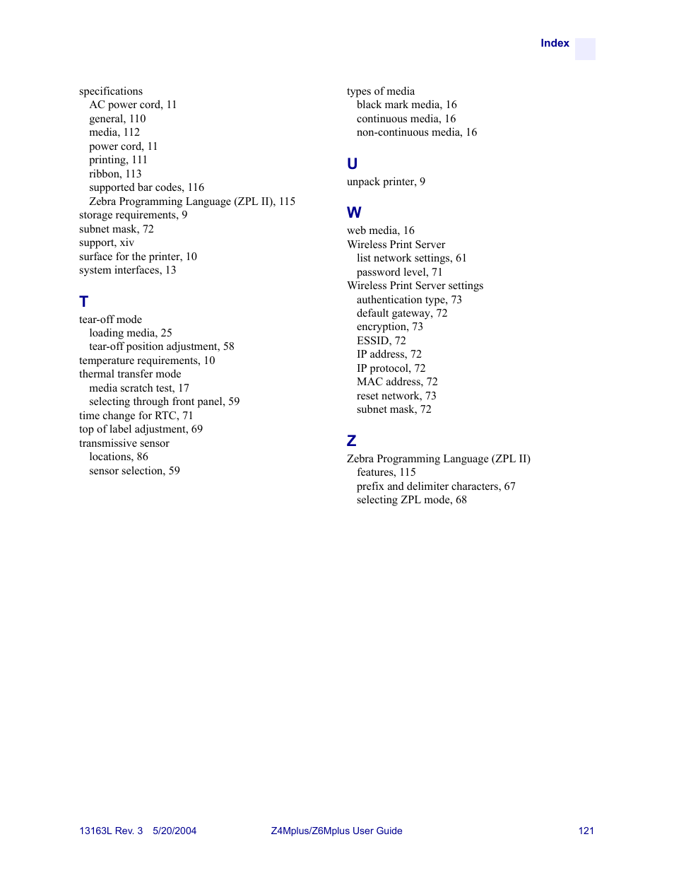 Zebra Technologies Z6Mplus User Manual | Page 139 / 142