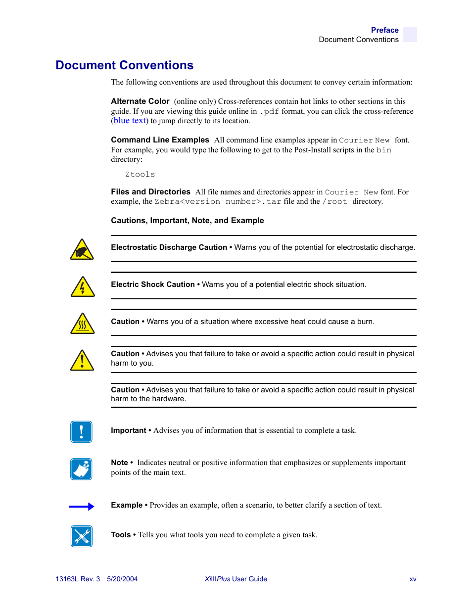 Document conventions | Zebra Technologies Z6Mplus User Manual | Page 17 / 142