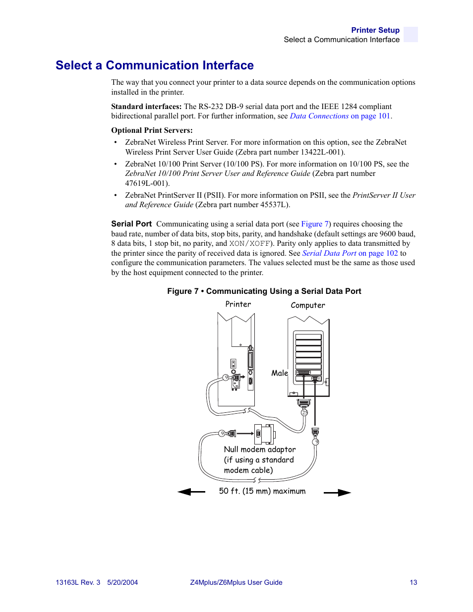 Select a communication interface, Select a communication | Zebra Technologies Z6Mplus User Manual | Page 31 / 142