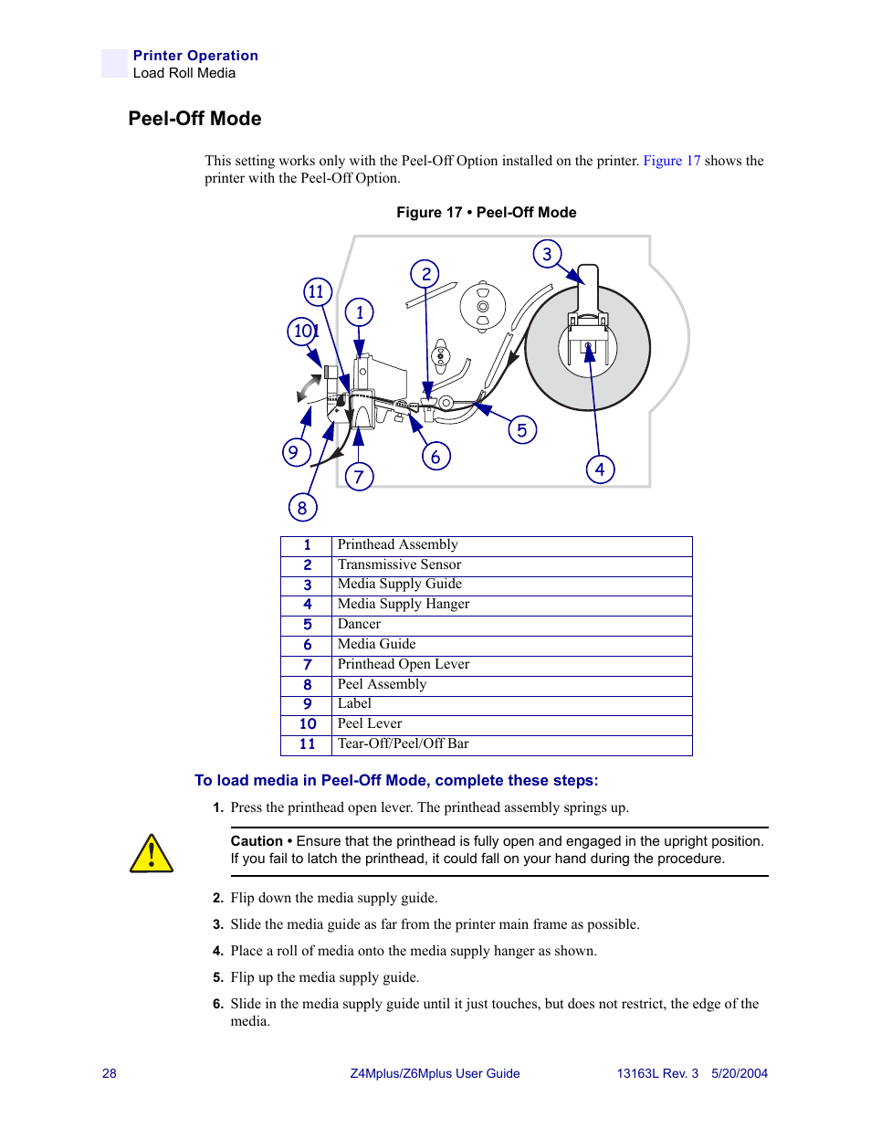 Peel-off mode | Zebra Technologies Z6Mplus User Manual | Page 46 / 142