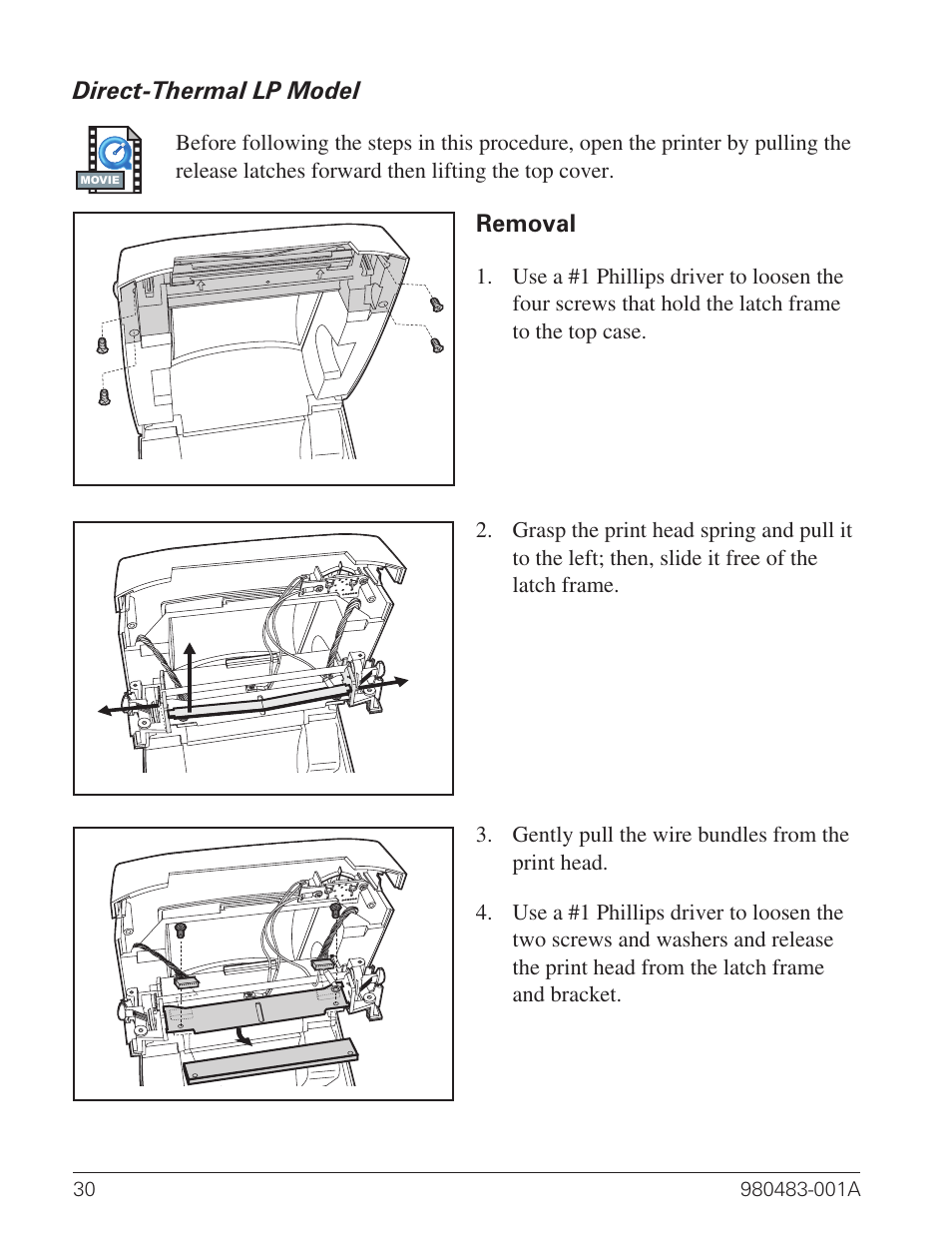 Direct-thermal lp model 30 | Zebra Technologies Desktop Printer User Manual | Page 38 / 54