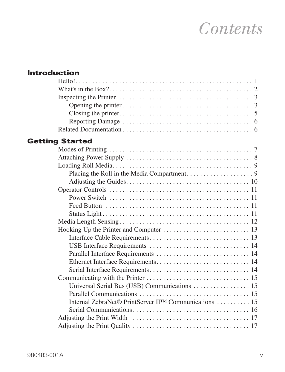 Zebra Technologies Desktop Printer User Manual | Page 5 / 54