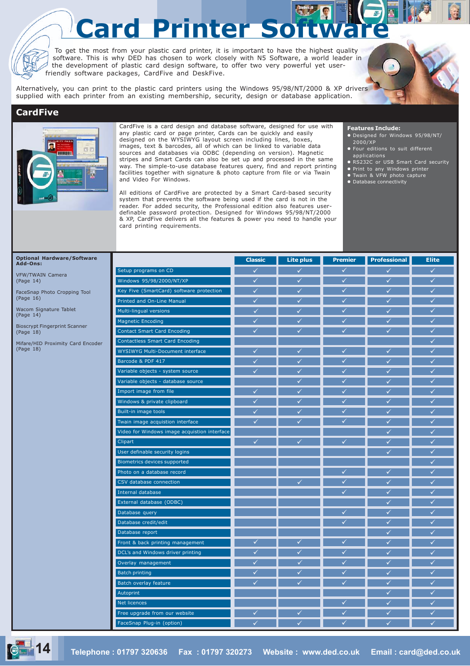 Card printer software, Cardfive | Zebra Technologies CARD PRINTER User Manual | Page 14 / 21