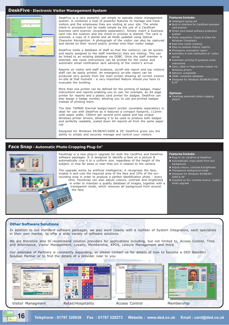 Deskfive, Face snap | Zebra Technologies CARD PRINTER User Manual | Page 16 / 21