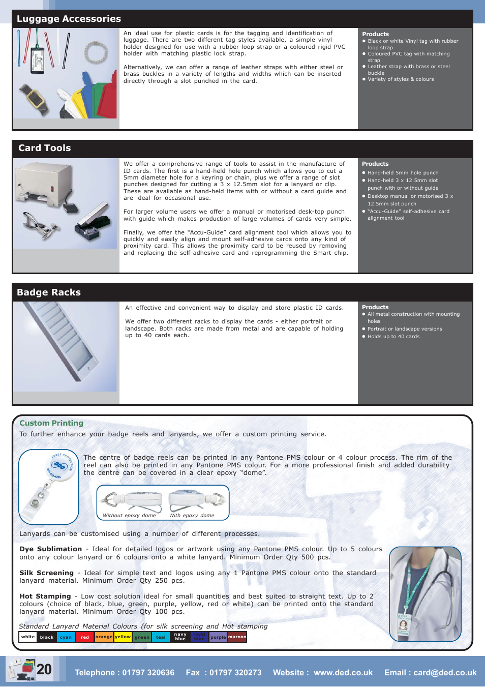 Luggage accessories, Card tools, Badge racks | Zebra Technologies CARD PRINTER User Manual | Page 20 / 21