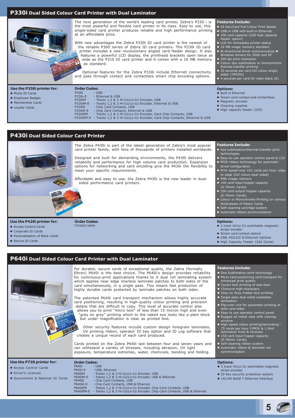 P330i, P430i, P640i | Zebra Technologies CARD PRINTER User Manual | Page 5 / 21