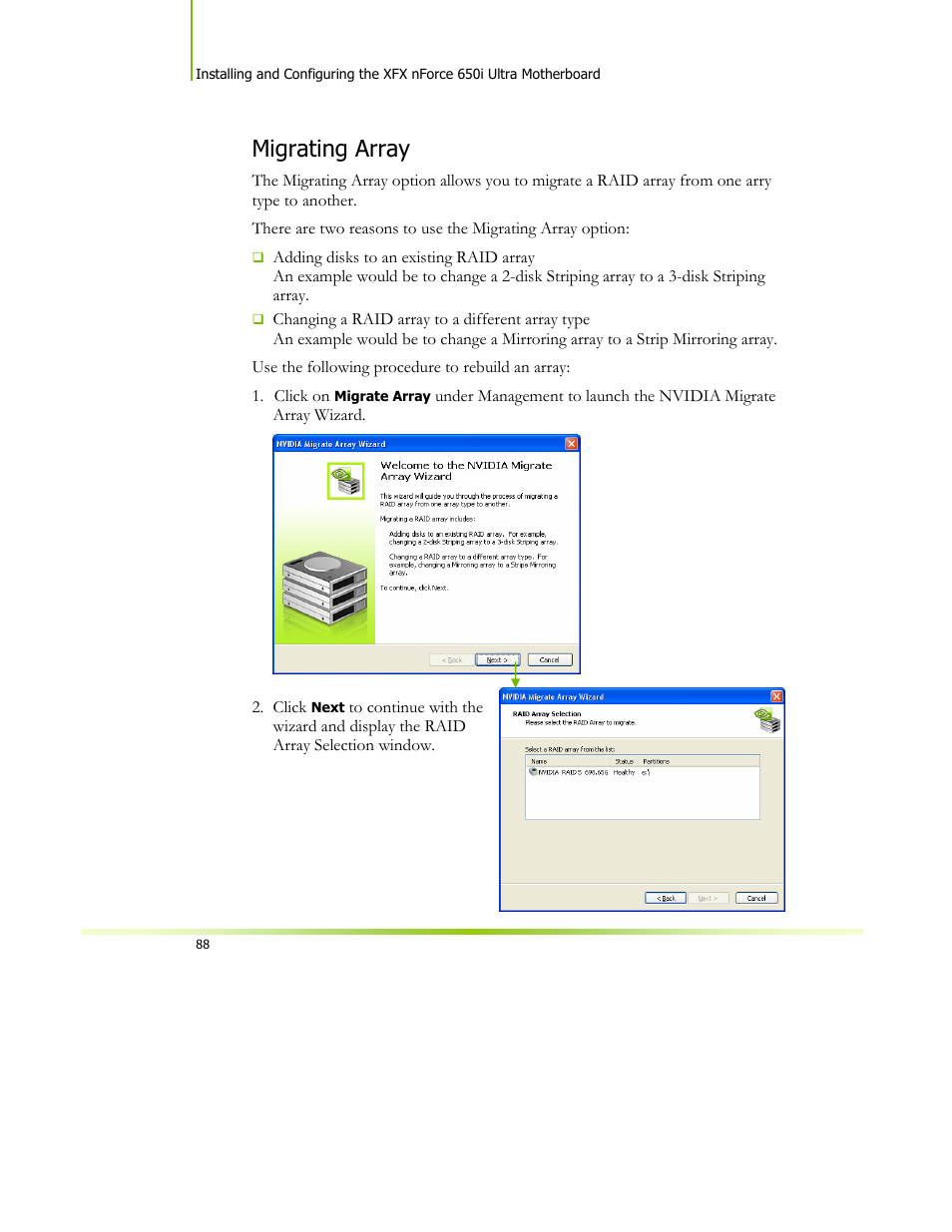 Migrating array | XFX 650I User Manual | Page 102 / 121