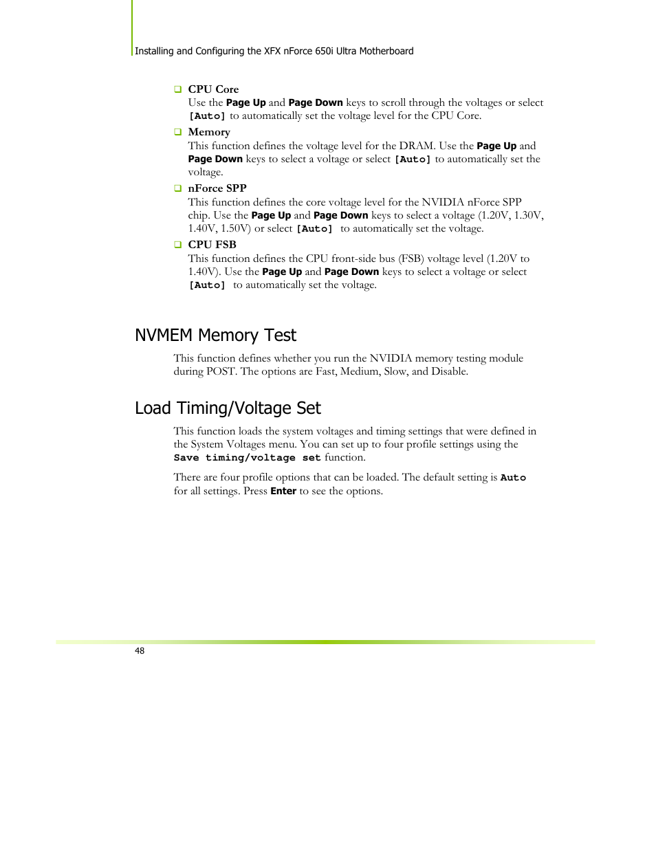 Load timing/voltage set | XFX 650I User Manual | Page 62 / 121