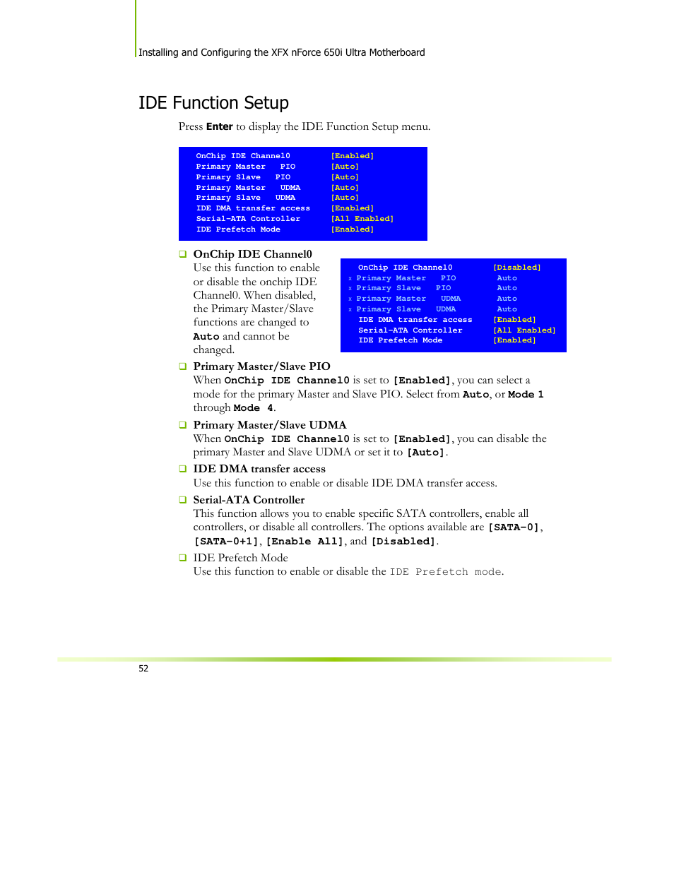 Ide function setup | XFX 650I User Manual | Page 66 / 121