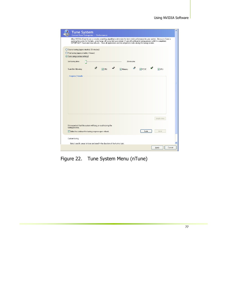 Figure 22. tune system menu (ntune) | XFX 650I User Manual | Page 91 / 121