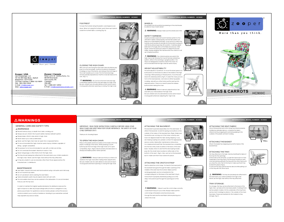 Zooper Peas & Carrots HC900C User Manual | 1 page