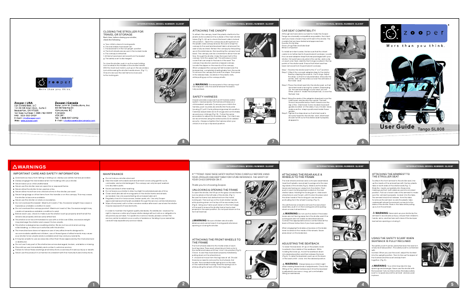 Zooper SL808 User Manual | 1 page