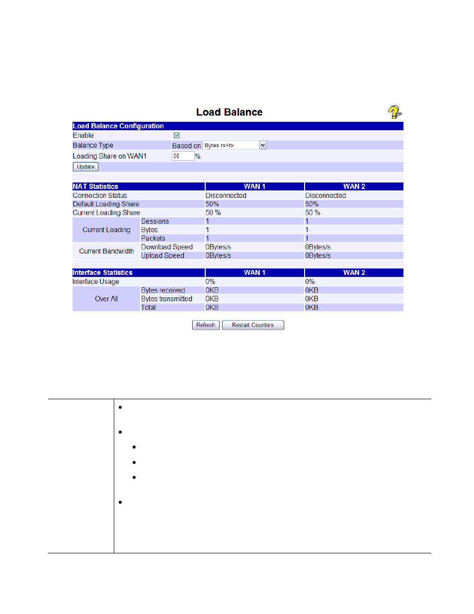 Load balance, Settings – load balance | XiNCOM Twin WAN XC-DPG402 User Manual | Page 25 / 79