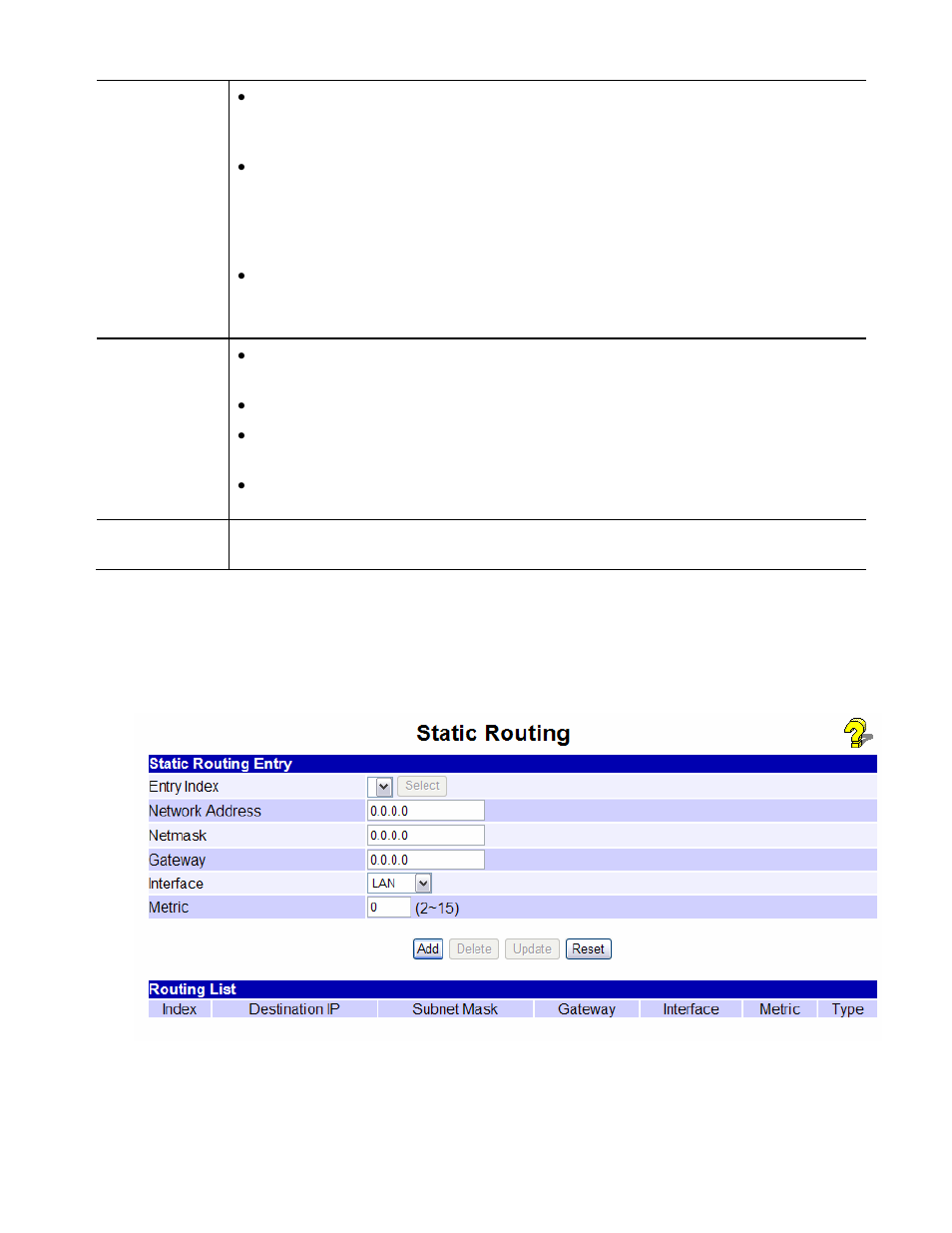 Static routing | XiNCOM Twin WAN XC-DPG402 User Manual | Page 31 / 79