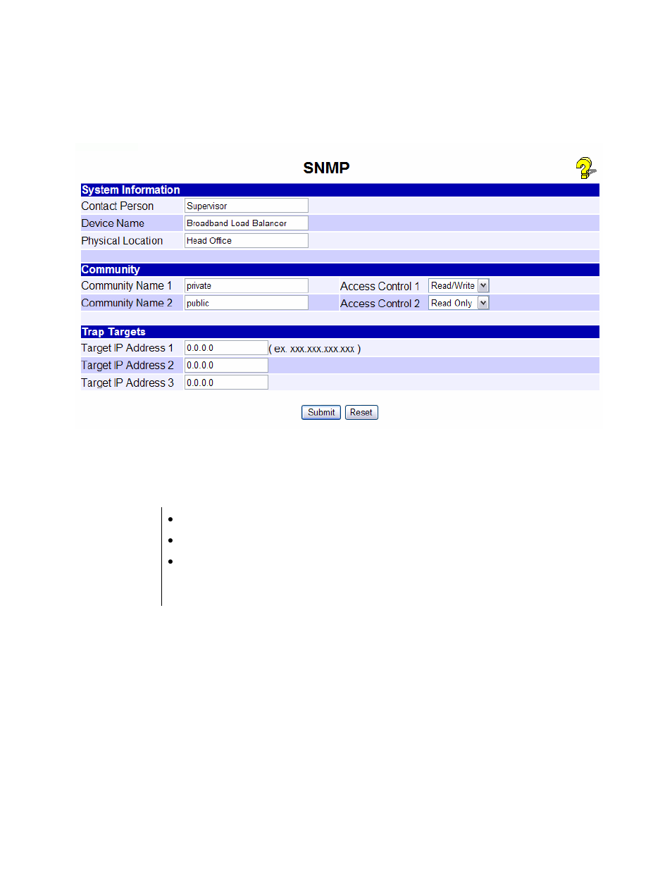 Snmp, Settings – snmp | XiNCOM Twin WAN XC-DPG402 User Manual | Page 46 / 79